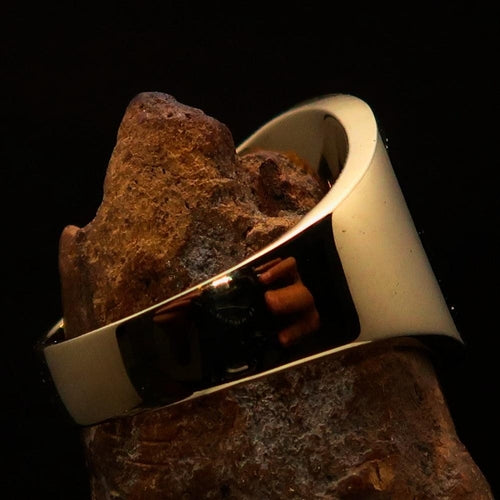 Excellent crafted Men's Celtic Runes Cross Pinky Ring - antiqued Brass