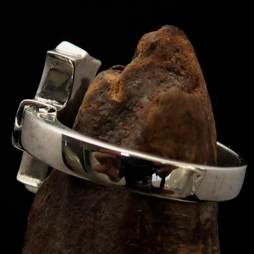 Excellent crafted Men's ornamental Celtic Cross Ring - antiqued